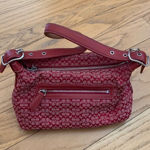 RARE Coach Red Y2K Logo Mini Buckle Satchel